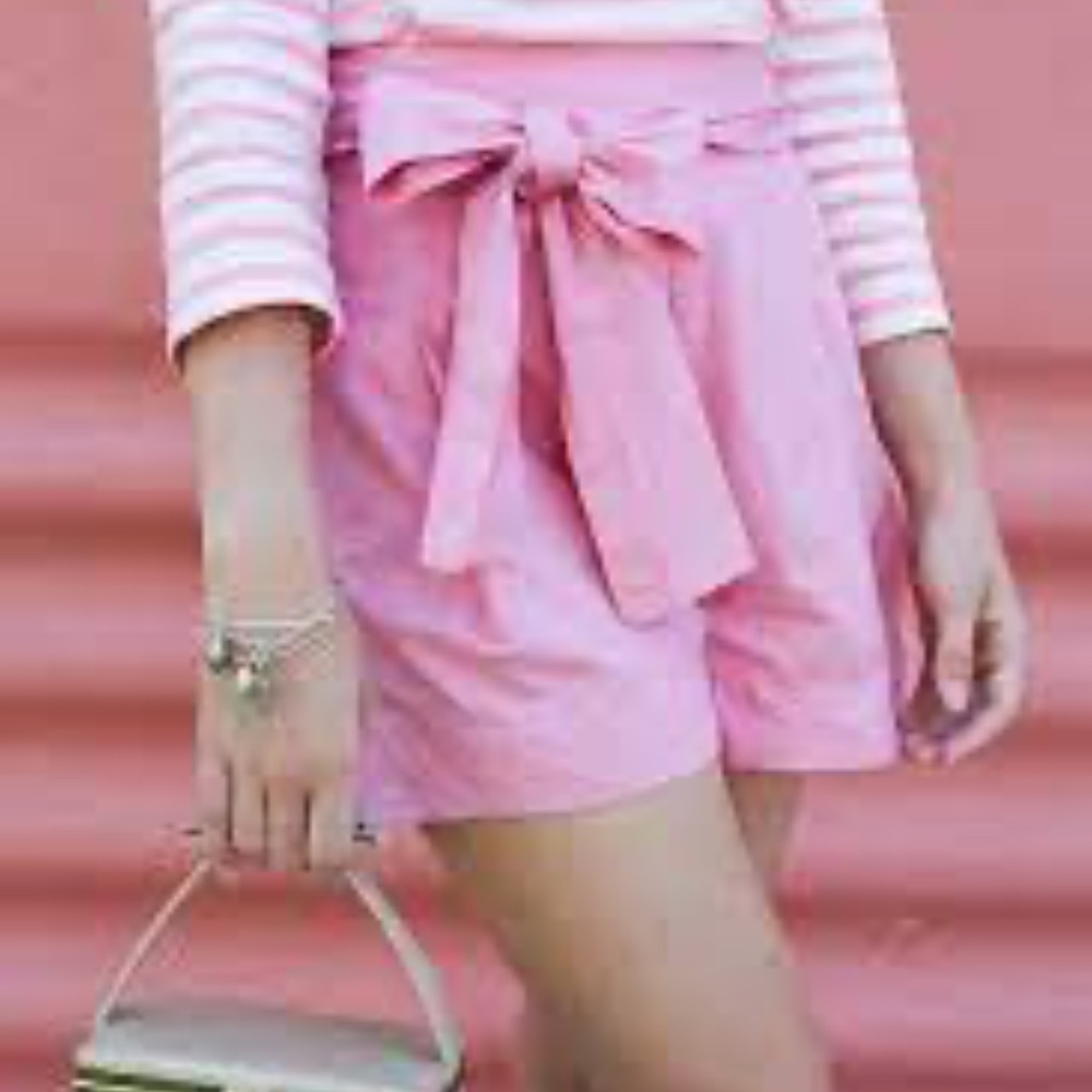 J. Crew Pink Paperbag Waist Tie Shorts - Picture 3 of 6